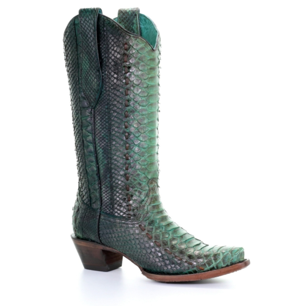 Corral green snakeskin boots